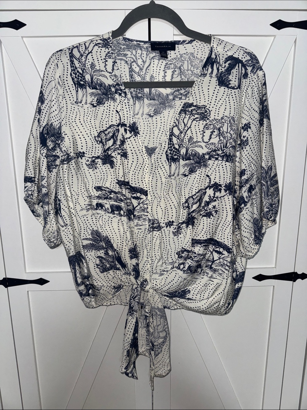 TAMARA H SAFARI TOILE TIE-FRONT BLOUSE